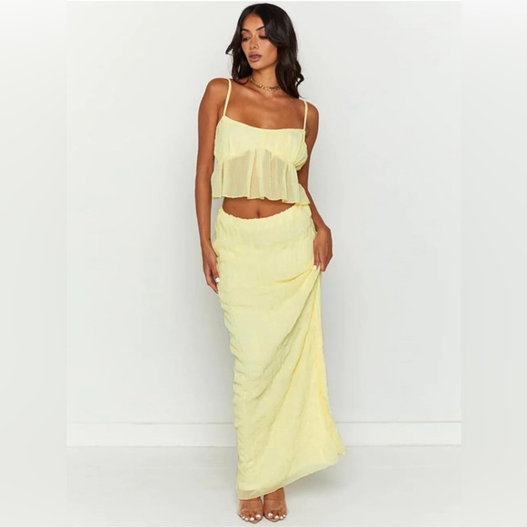 Sets for Women Sexy Cami Crop Top Long Maxi Pencil Skirt Outfits Party Cocktail - Picture 2 of 5